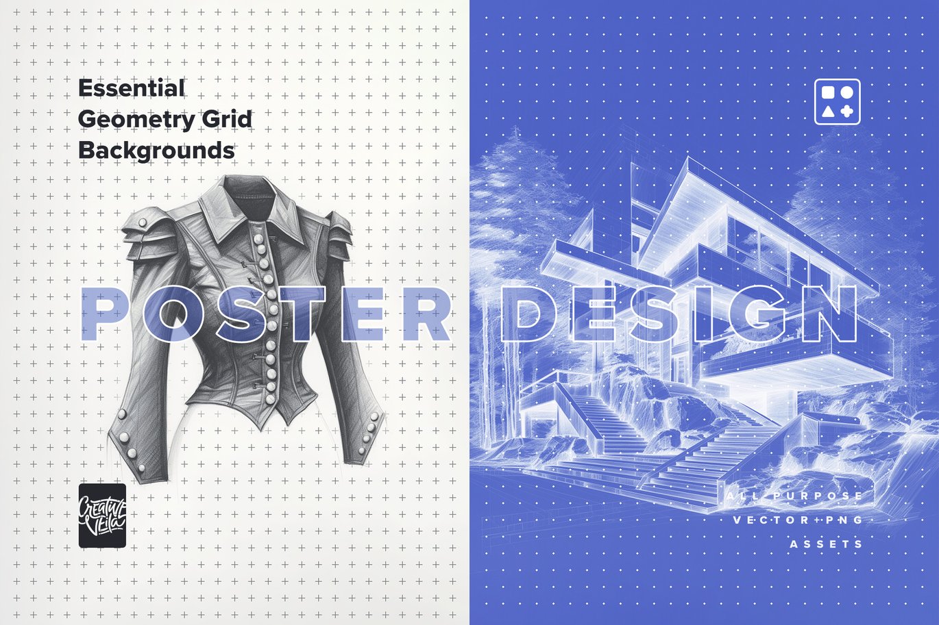 Essential Geometry Grid Backgrounds（592560）